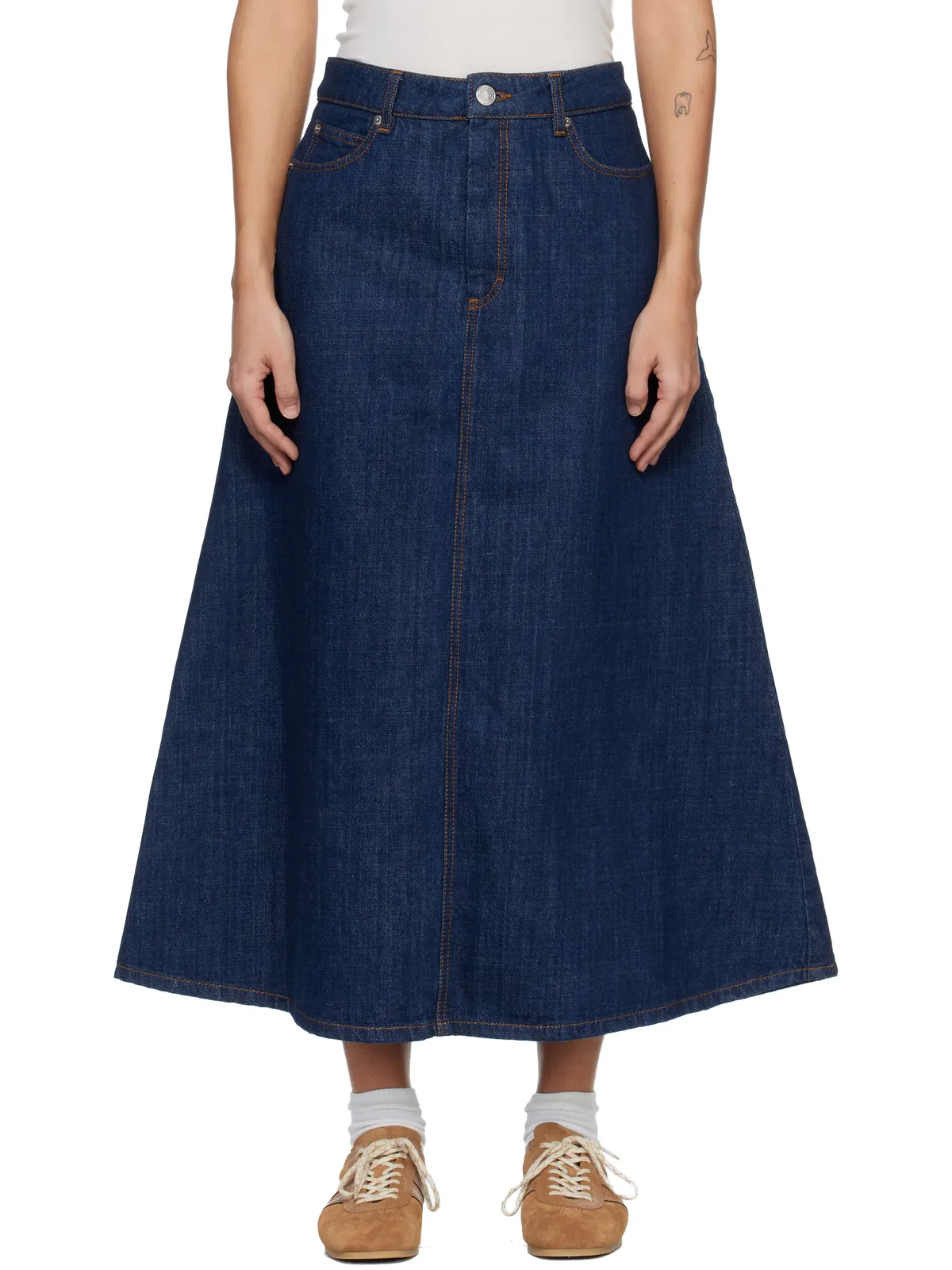 AMI Paris コットン デニム マキシスカート - 画像1