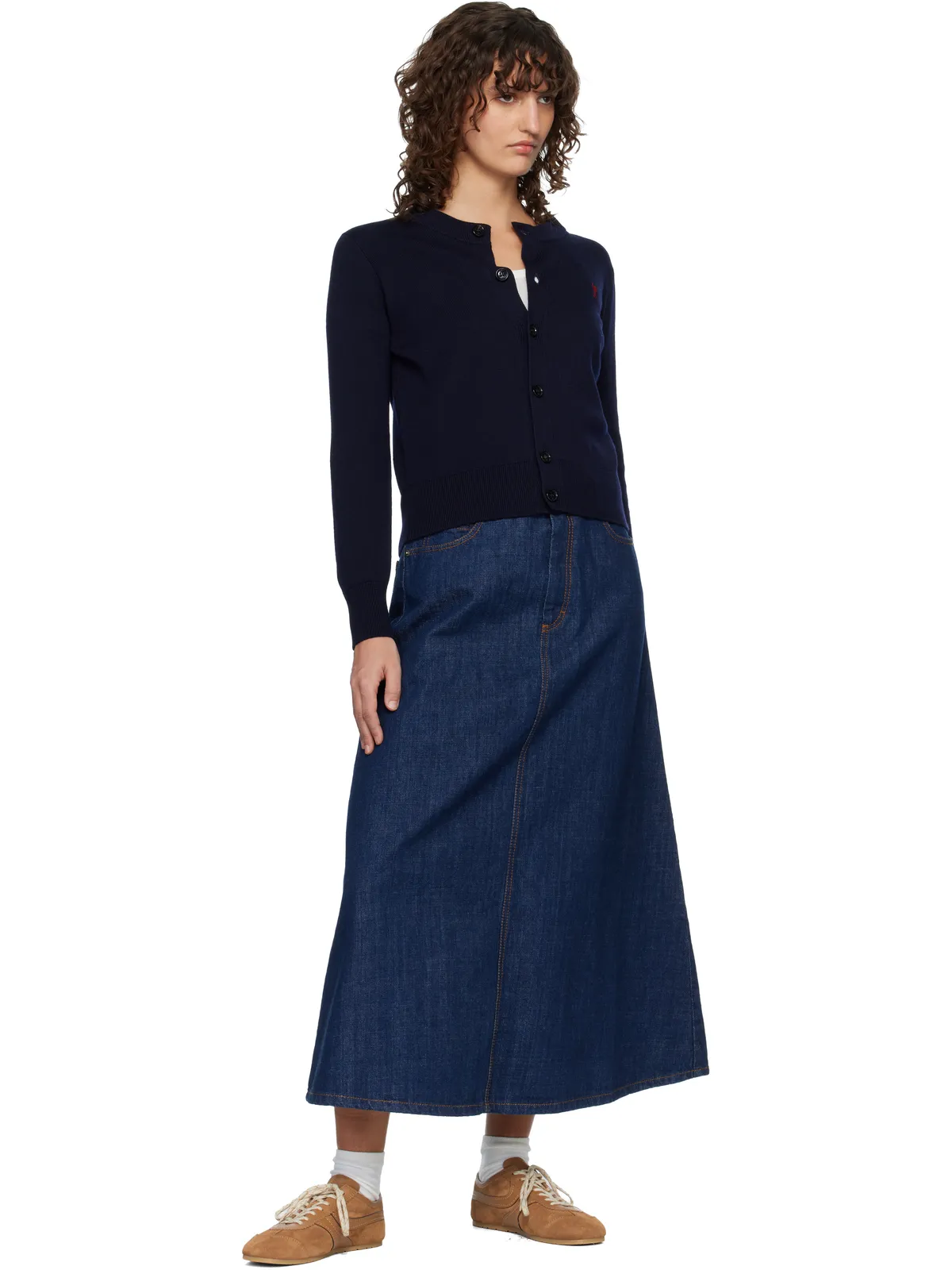 AMI Paris コットン デニム マキシスカート - 画像4