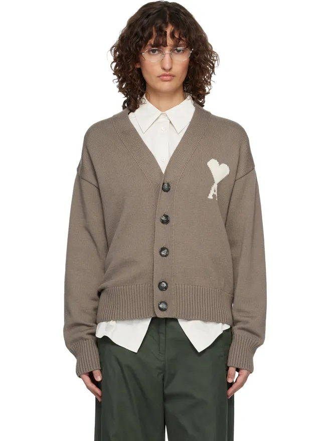 AMI Paris AMI Paris Ami de Coeur ウール カーディガンの商品画像