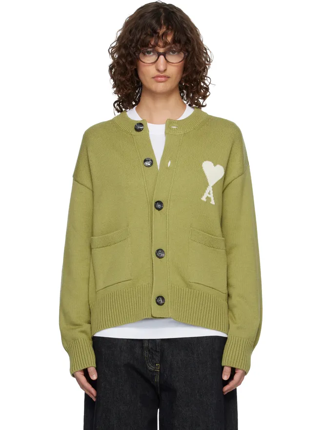 AMI Paris AMI Paris Ami de Coeur ウール クルーネック カーディガンの商品画像