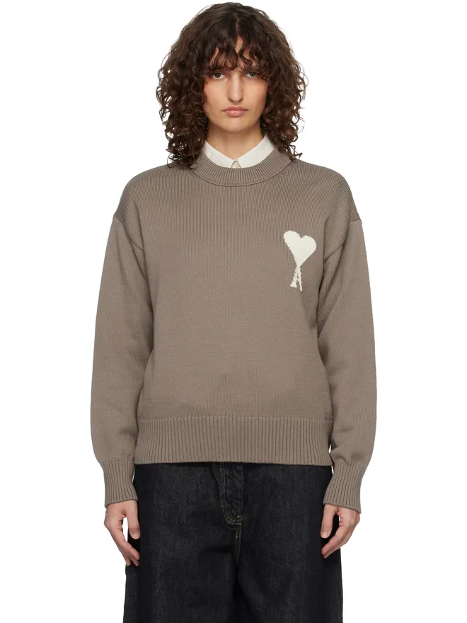 AMI Paris AMI Paris Ami de Coeur ウール＆コットン クルーネック セーターの商品画像