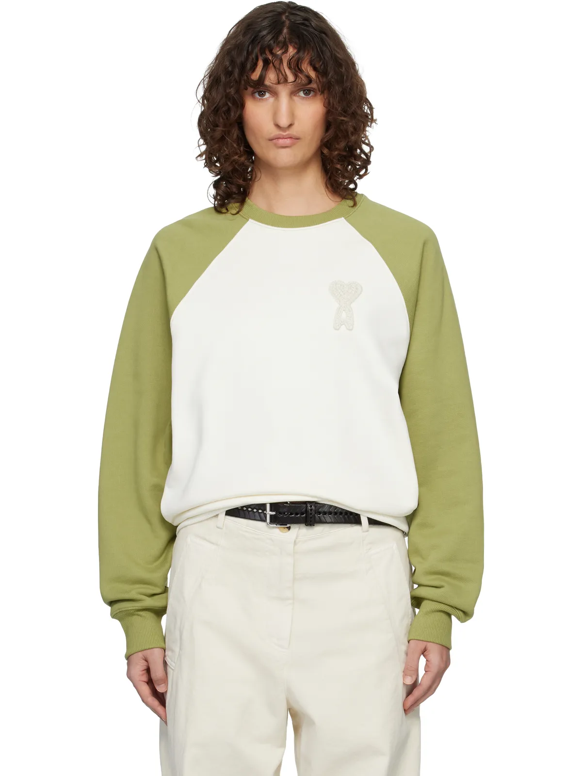 AMI Paris Ami de Coeur コットンニット スウェットシャツ - 画像1