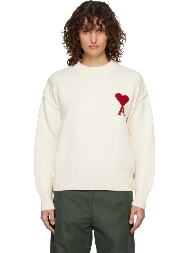 AMI Paris AMI Paris Ami de Coeur ウール クルーネック セーターの商品画像