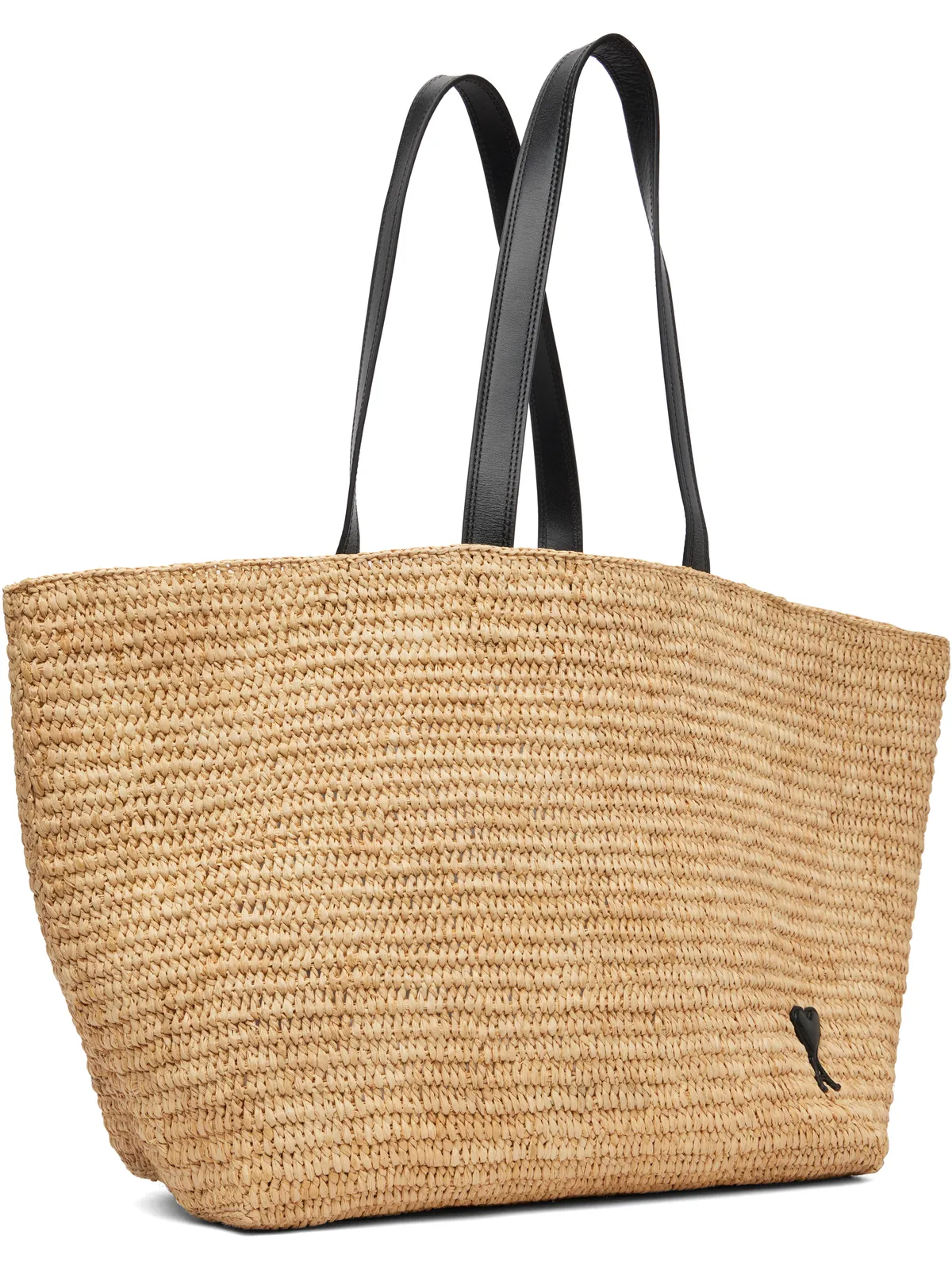 AMI Paris Natural Raffia Ami de Coeur トートバッグ - 画像2