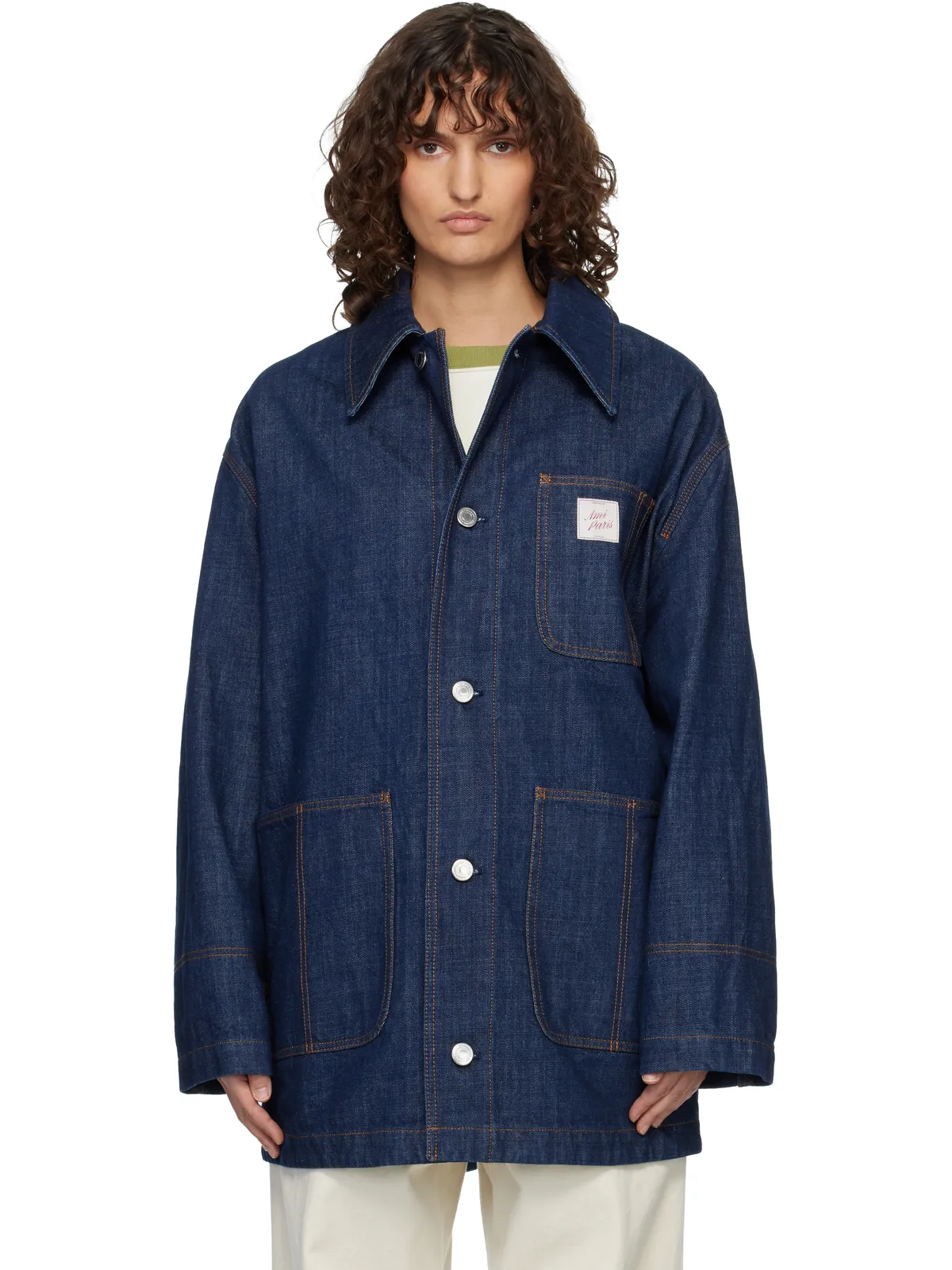 AMI Paris Cotton 'Ami Paris Heritage' Label ワークジャケット - 画像1