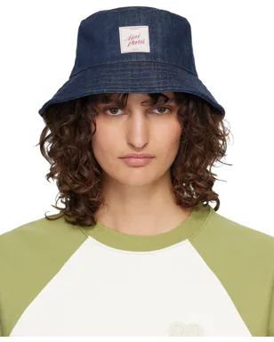 AMI Paris Topstitchings デニム バケットハット - サムネイル1