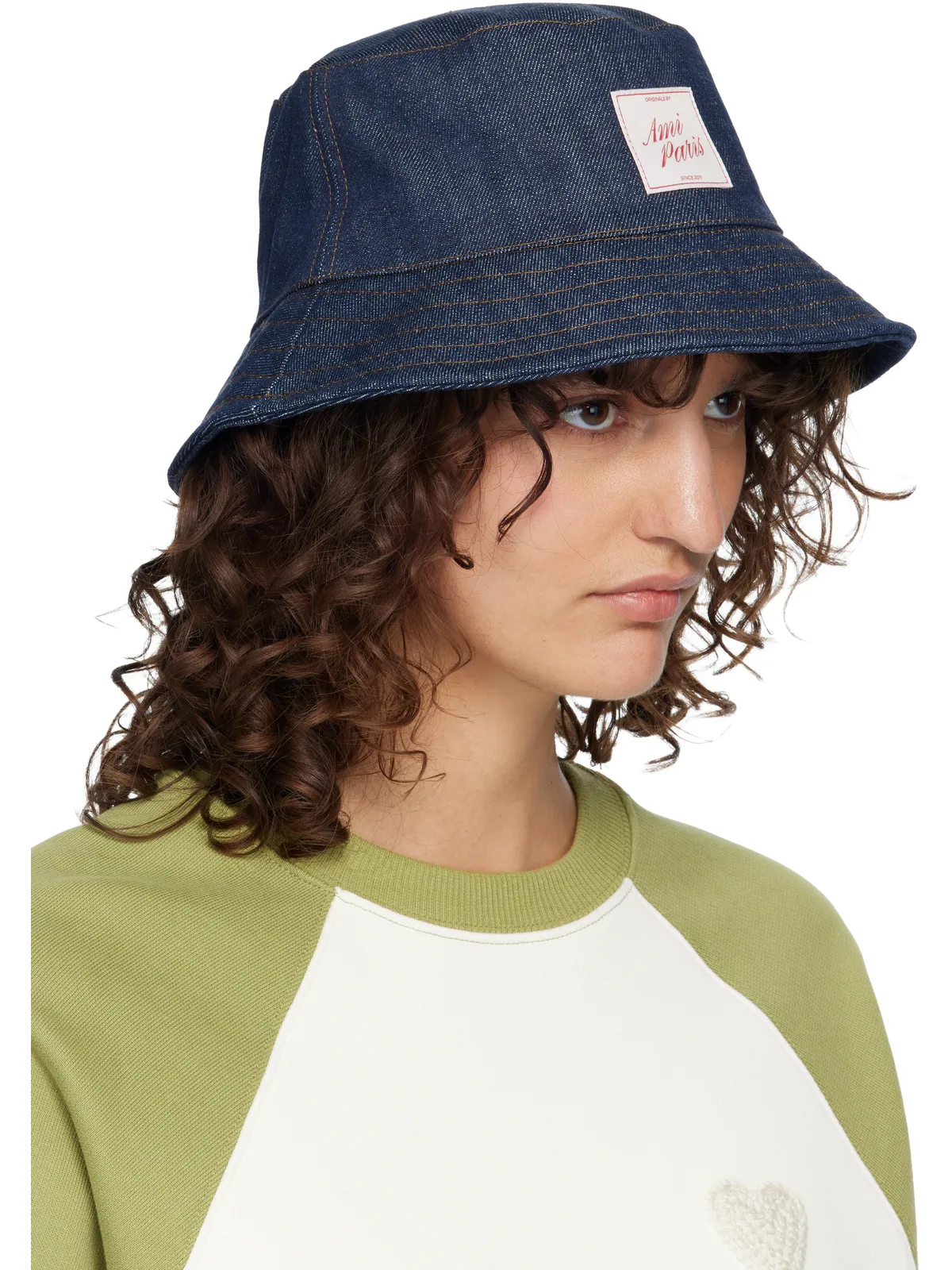 AMI Paris Topstitchings デニム バケットハット - 画像2