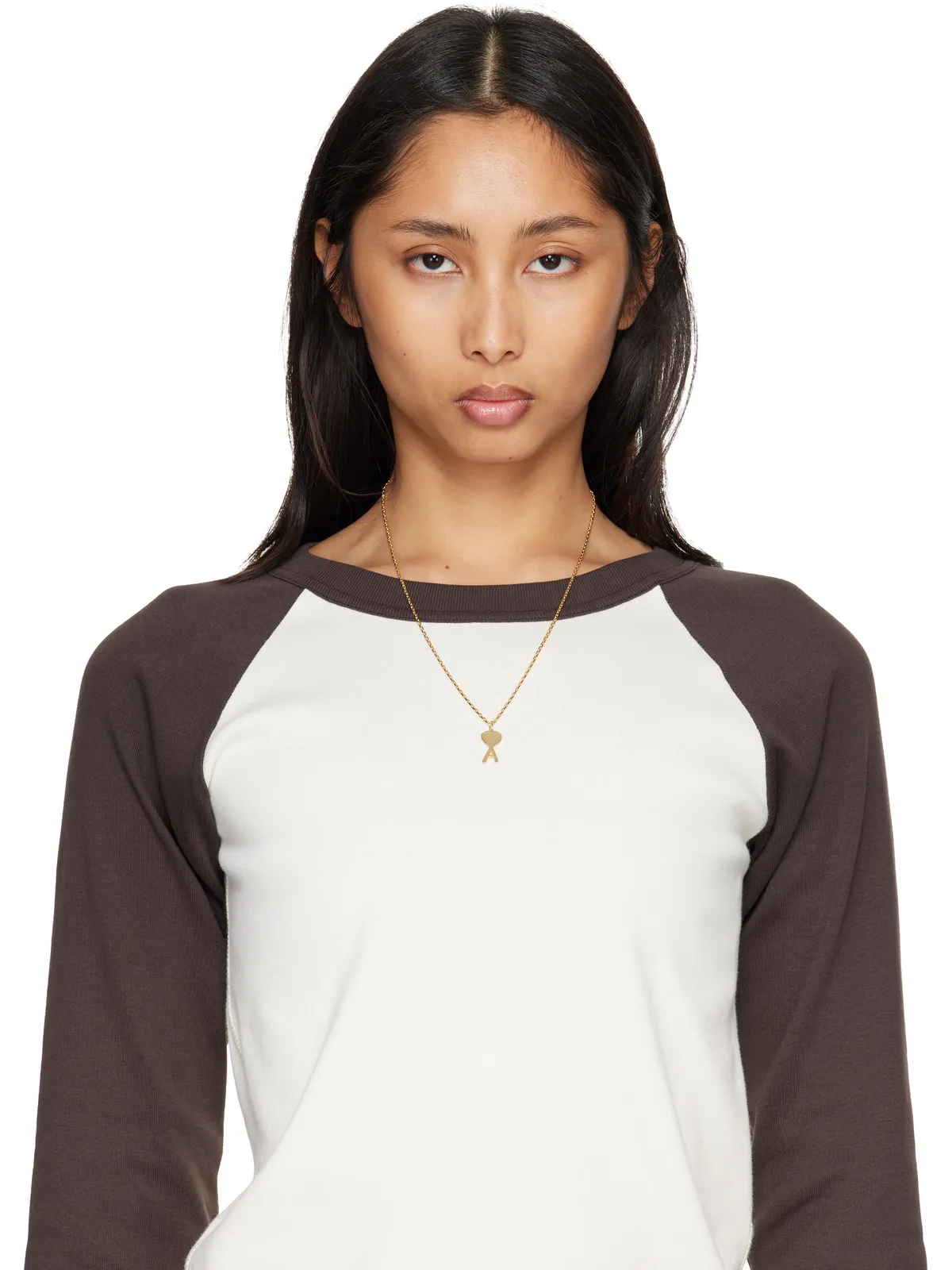 AMI Paris Ami de Coeur Thin Hammered ネックレス - 画像2