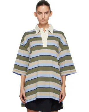 AMI Paris Cotton 'Ami Patch' ボーダー ポロシャツ - サムネイル1
