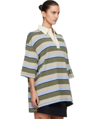 AMI Paris Cotton 'Ami Patch' ボーダー ポロシャツ - サムネイル2