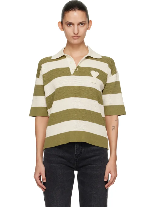 AMI Paris AMI Paris Cotton Ami De Coeur ニットポロシャツの商品画像