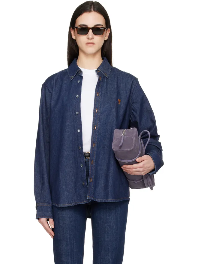AMI Paris AMI Paris Ami de Coeur コットン デニムシャツの商品画像