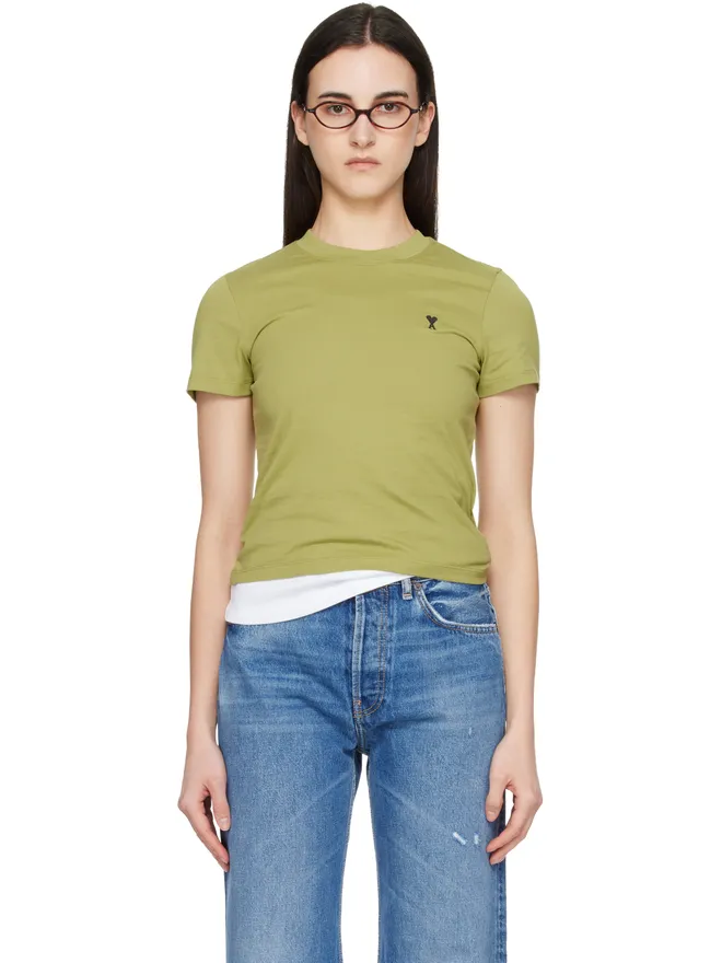 AMI Paris AMI Paris Ami de Coeur コットン クロップド Tシャツの商品画像
