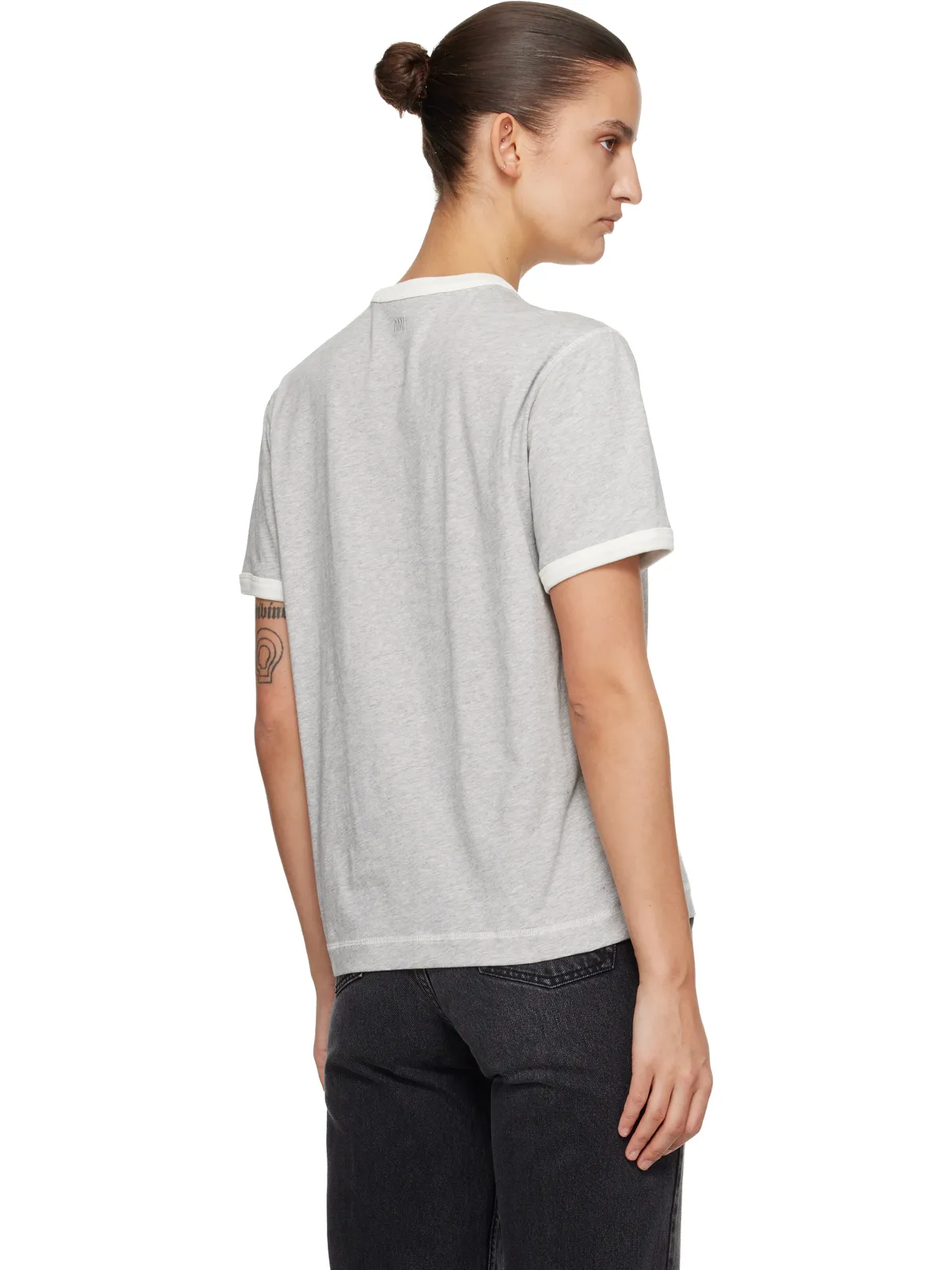 AMI Paris Cotton 'Ami Paris' ニット パッチ Tシャツ - 画像3