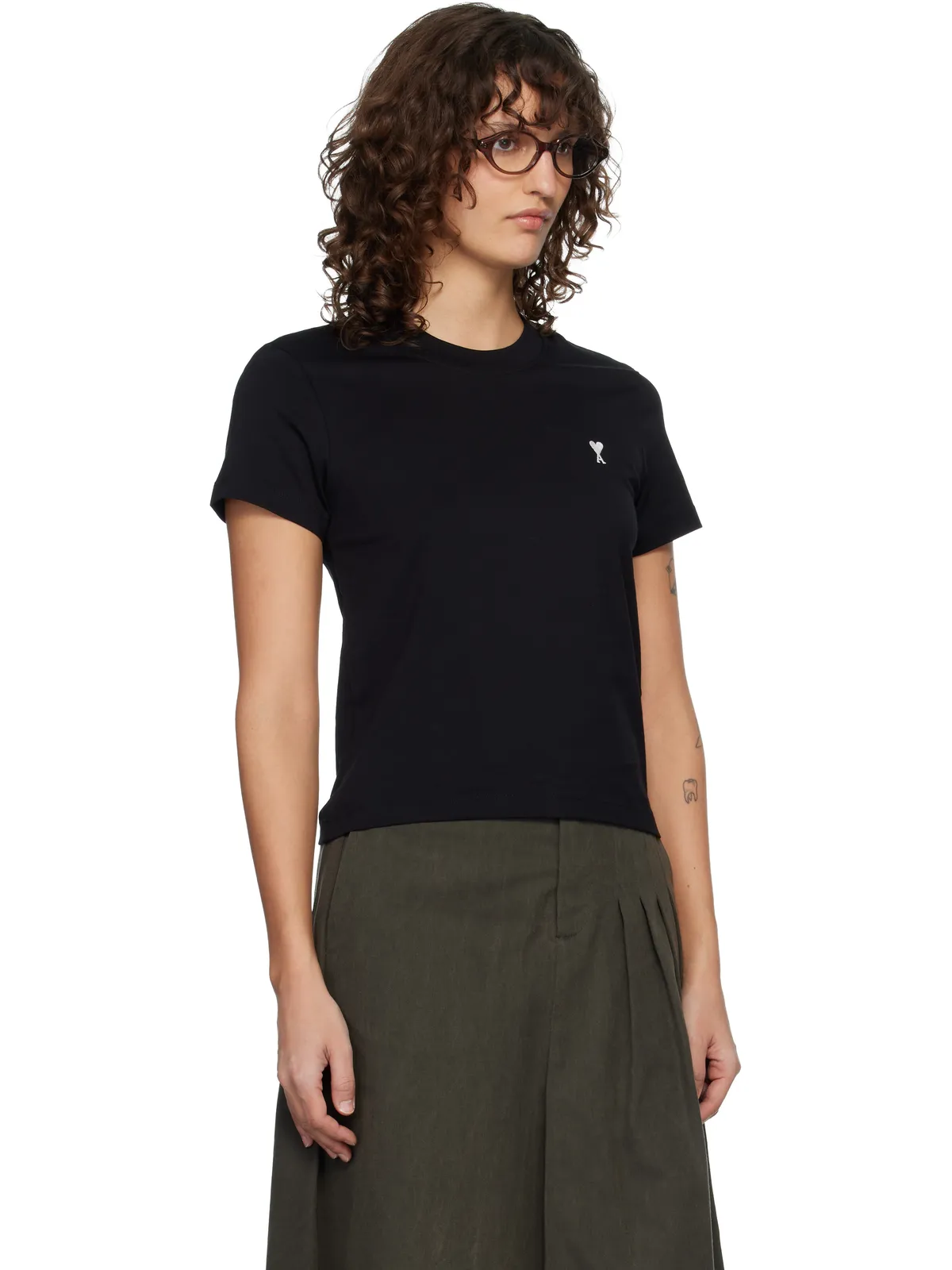 AMI Paris Ami de Coeur クロップド Tシャツ - 画像2