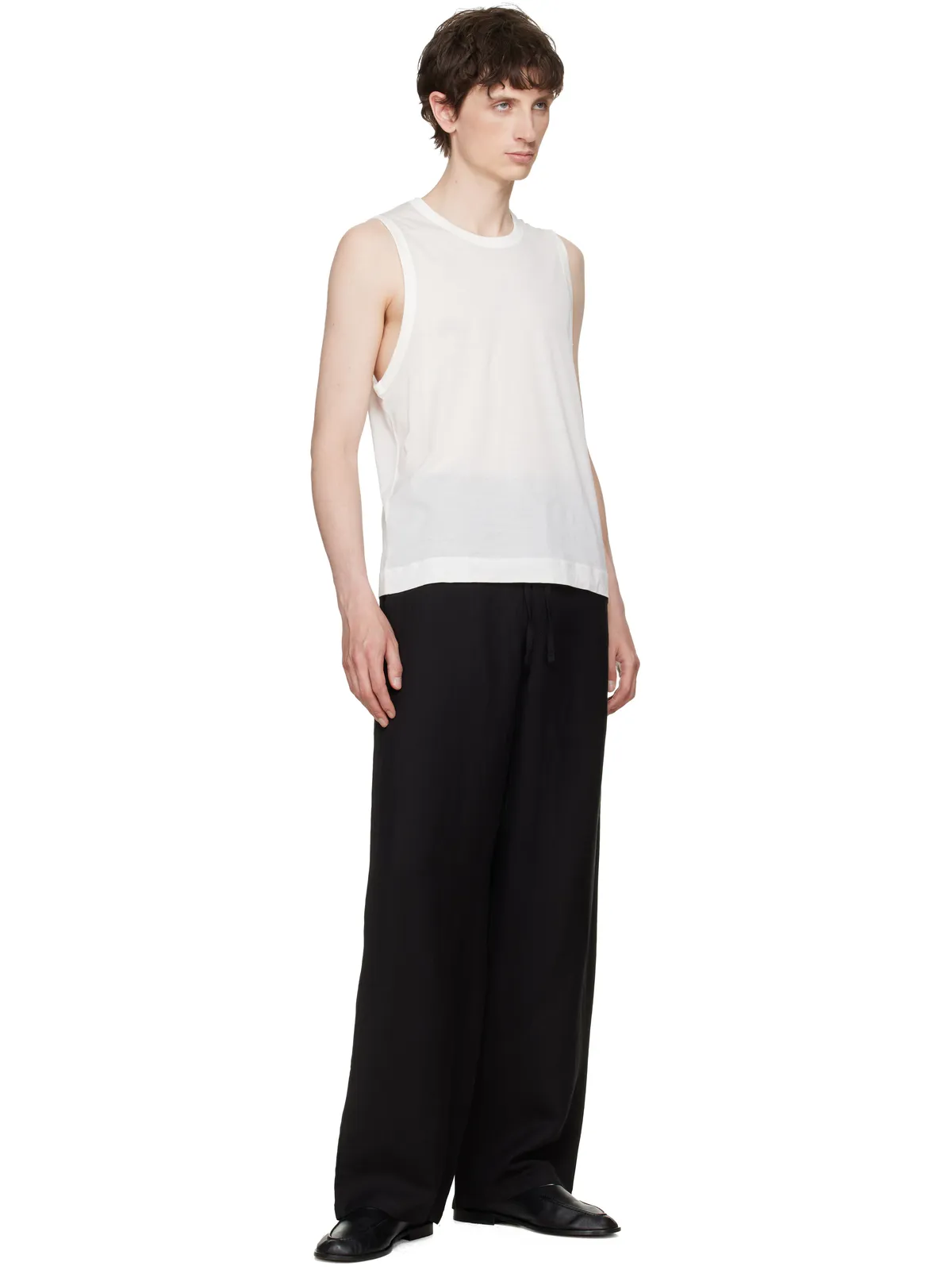 AMI Paris Blended Linen Elasticated Waist トラウザーズ - 画像4