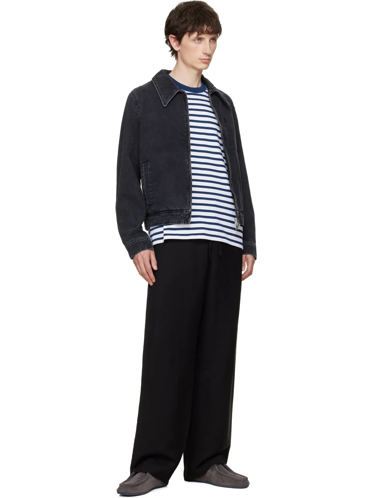 AMI Paris 'Tonal Ami de Coeur' Zipped デニムジャケット - 画像4