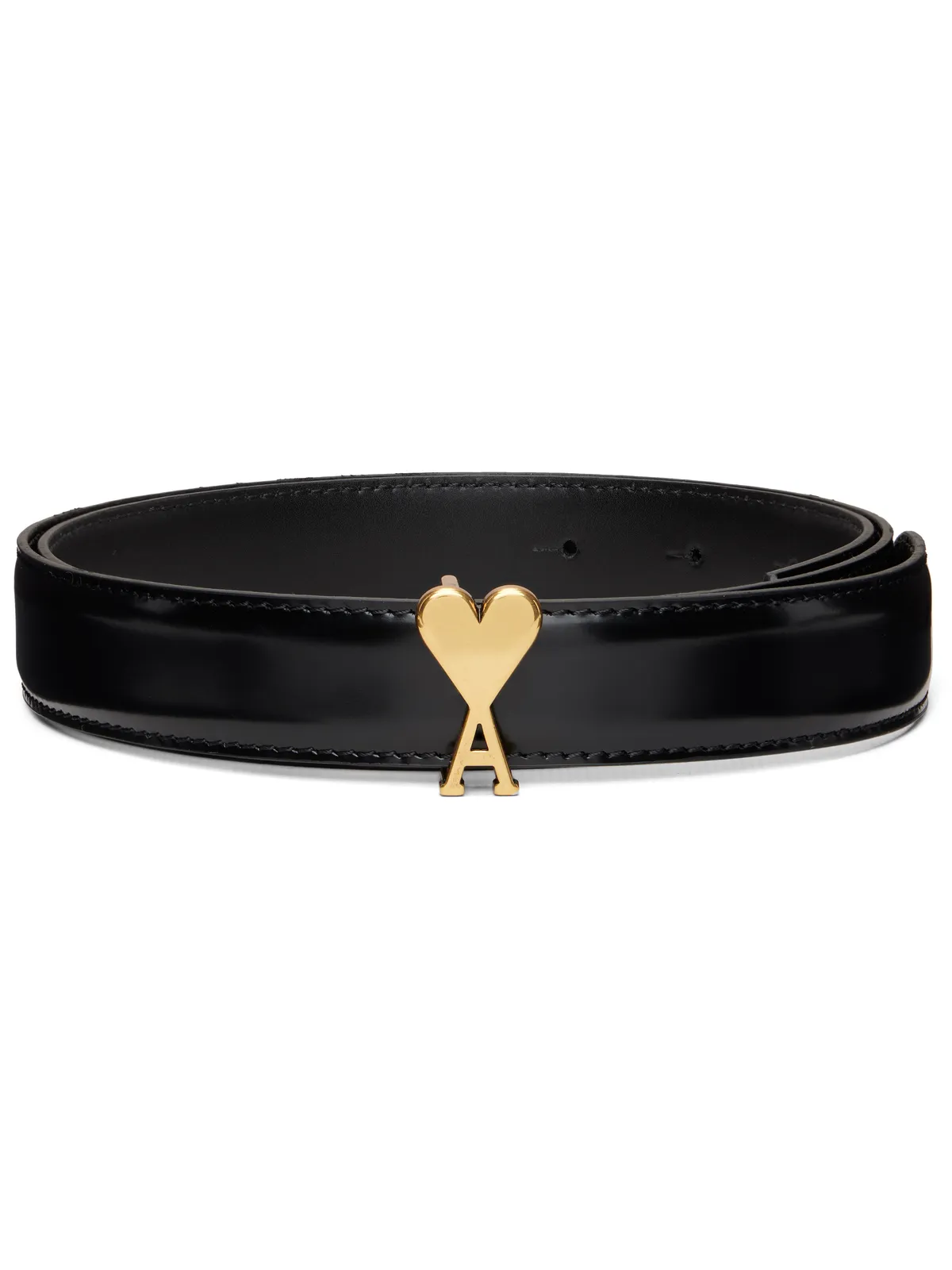 AMI Paris Ami de Coeur カウレザー バックルベルト - 画像1