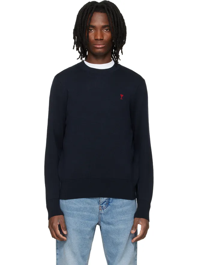 AMI Paris AMI Paris Contrasted Ami de Coeur ウール クルーネックセーターの商品画像