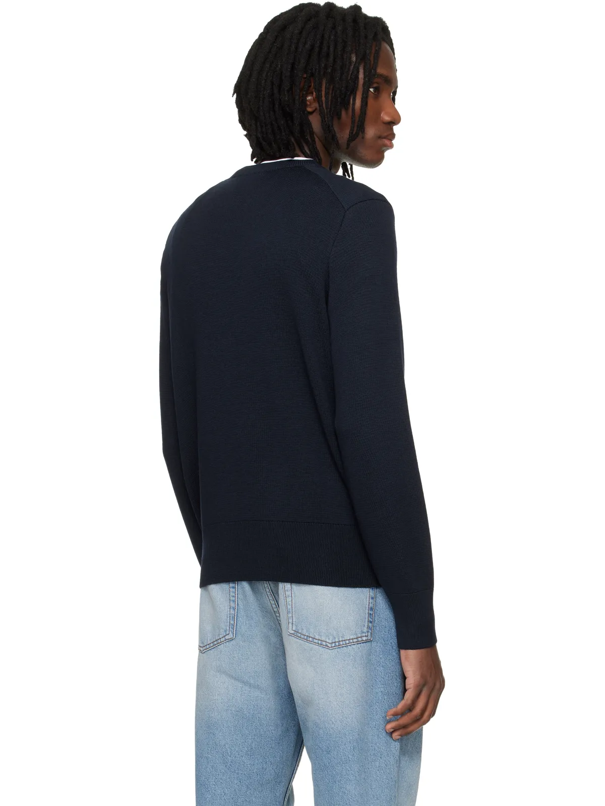 AMI Paris Contrasted Ami de Coeur ウール クルーネックセーター - 画像3
