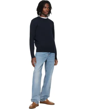AMI Paris Contrasted Ami de Coeur ウール クルーネックセーター - サムネイル4