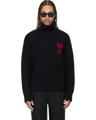 AMI Paris Contrasted Ami de Coeur ファネルネック セーター - サムネイル1