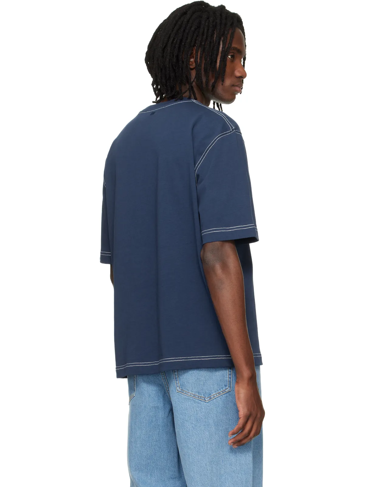 AMI Paris Topstitched Ami de Coeur ボクシーフィット Tシャツ - 画像3