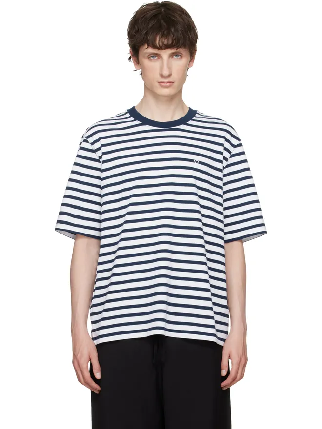 AMI Paris AMI Paris Boxy Mariniere 'Ami de Coeur' Tシャツの商品画像