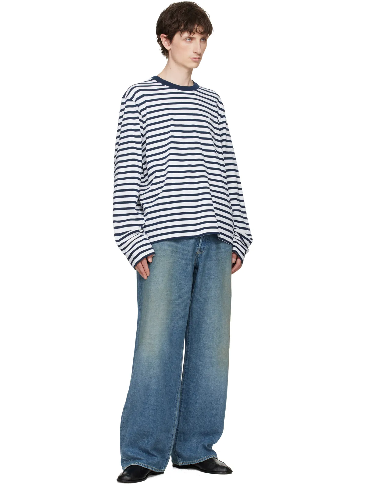 AMI Paris Mariniere 'Ami de Coeur' Tシャツ - 画像4