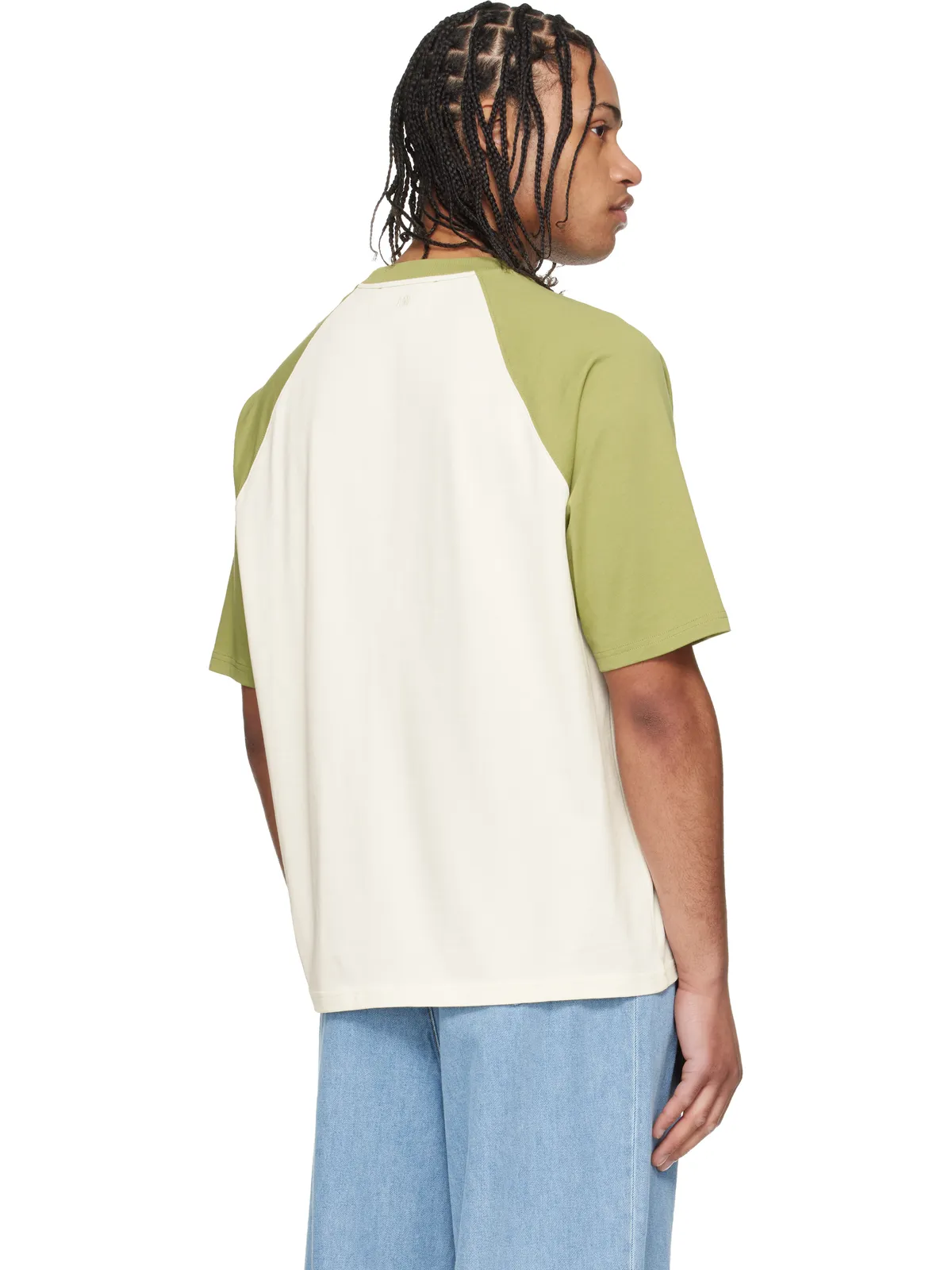 AMI Paris Cotton Ami de Coeur Knitted パッチ Tシャツ - 画像3