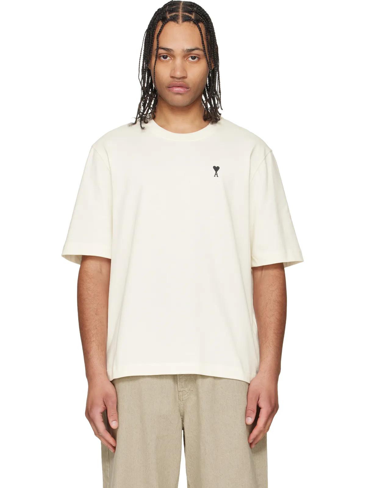 AMI Paris Place des Victoires コットン プリントTシャツ - 画像1