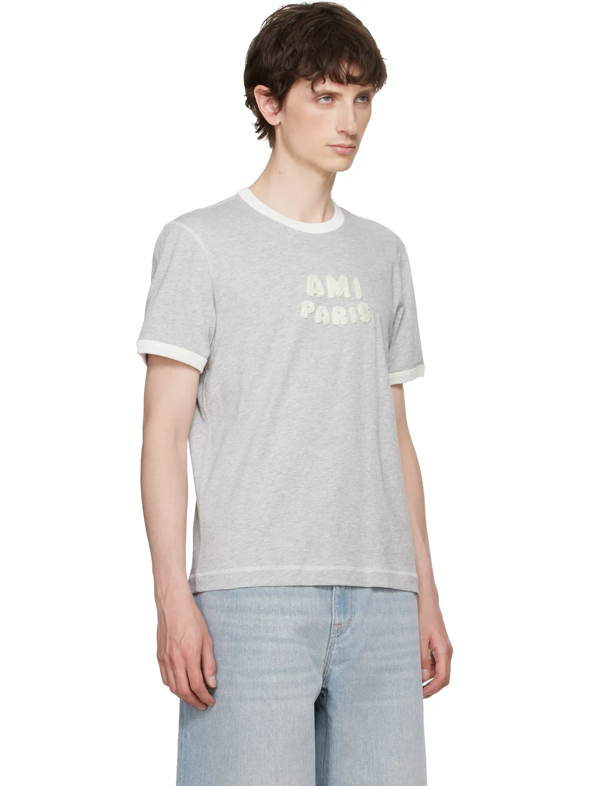 AMI Paris Cotton 'Ami Paris' ニット パッチ Tシャツ - 画像2