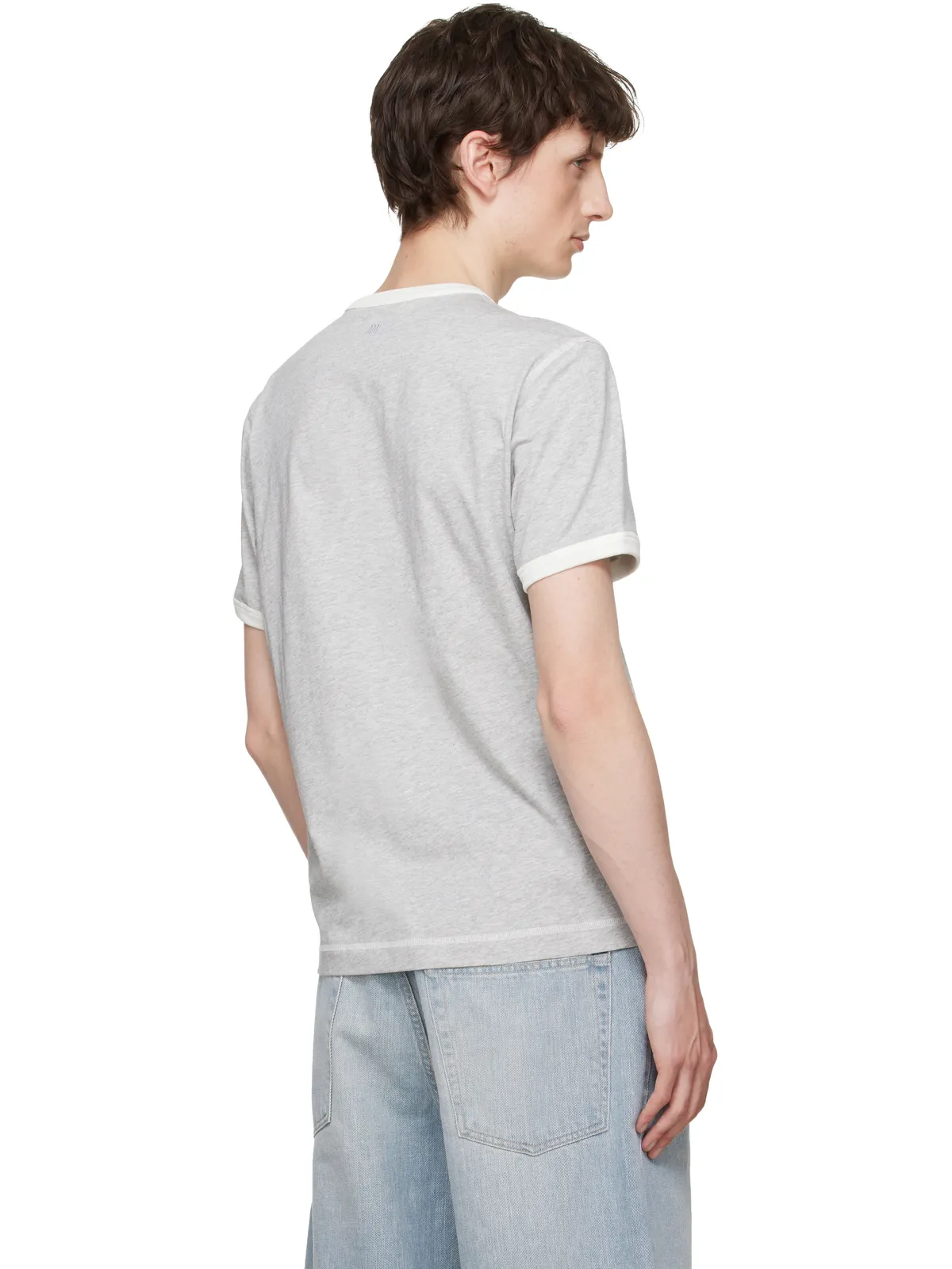 AMI Paris Cotton 'Ami Paris' ニット パッチ Tシャツ - 画像3