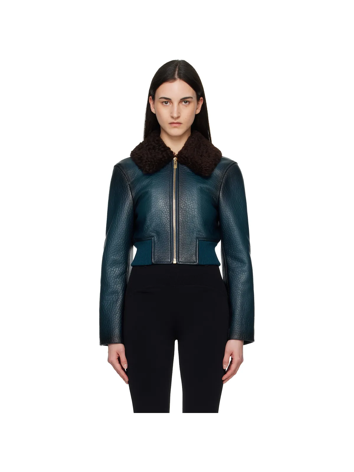 ALAÏA レザー アビエイター ボンバージャケット - 画像1