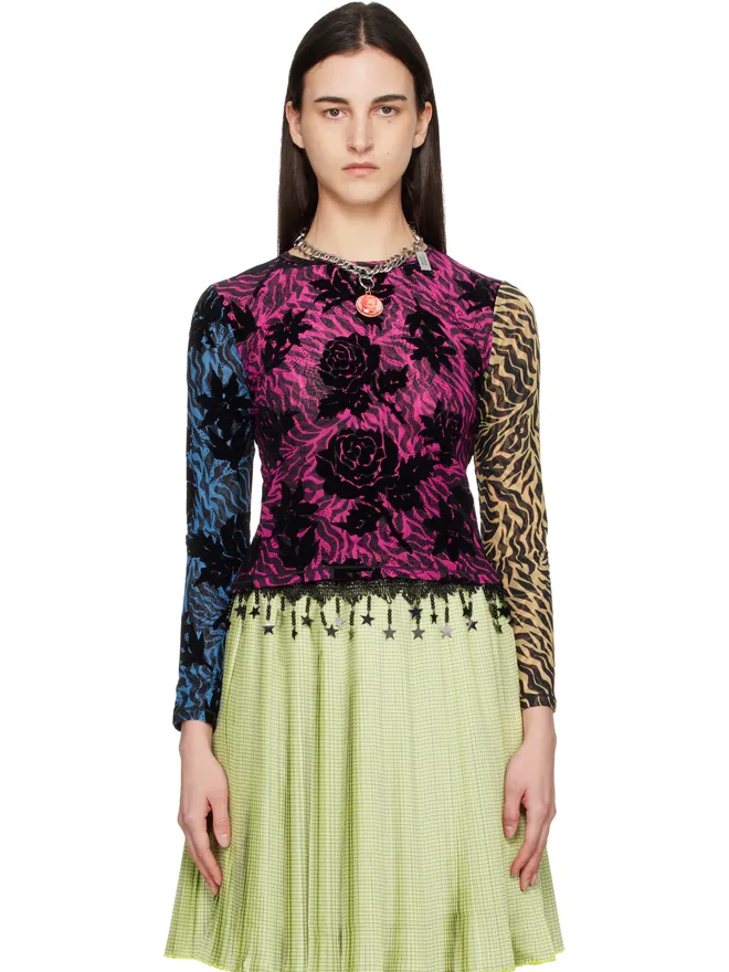Chopova Lowena Chopova Lowena Totally Tiger Flocked Mesh トップスの商品画像