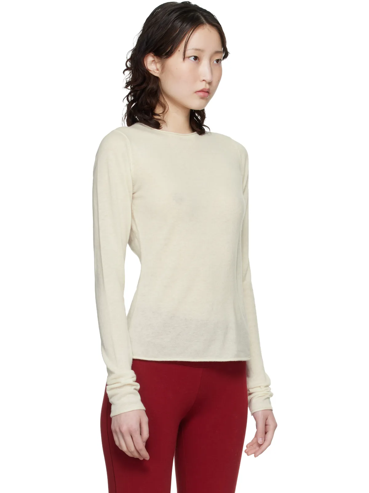 SKIMS Featherweight Cashmere 長袖Tシャツ - 画像2
