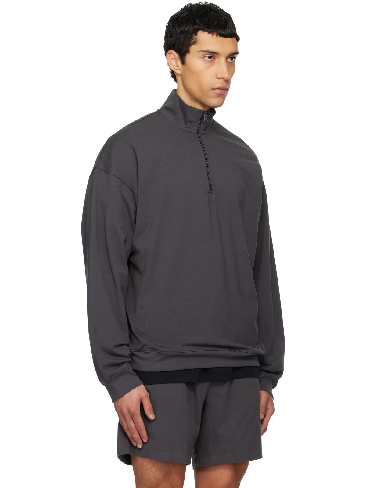 SKIMS Jersey Lounge リラックス ハーフジッププルオーバー スウェットシャツ - 画像2