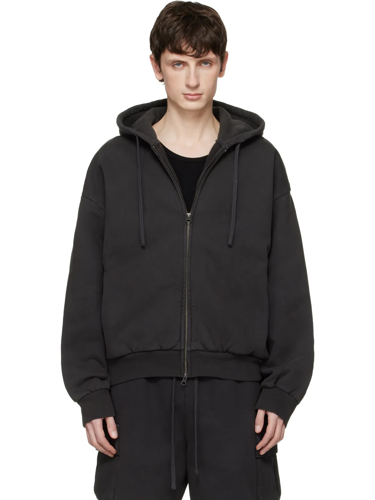 SKIMS Heavyweight Fleece ジップアップフーディ - 画像1