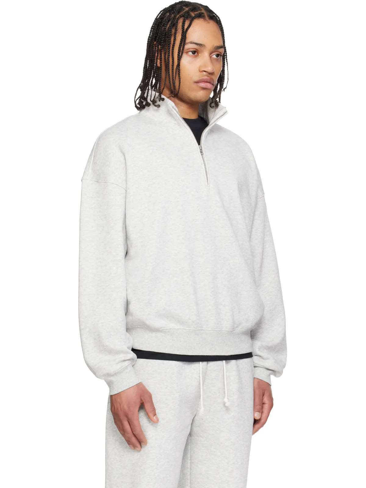 SKIMS Fleece Lounge Relaxed Quarter Zip スウェットシャツ - 画像2
