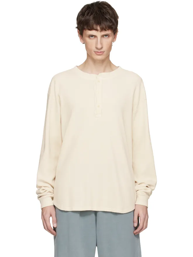 Les Tien Les Tien Baseball Hem ヘンリーネックトップスの商品画像