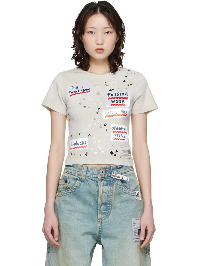 Maison MIHARA YASUHIRO Maison MIHARA YASUHIRO エンベリッシュド ステッカー ベビーTシャツの商品画像