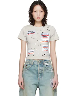Maison MIHARA YASUHIRO エンベリッシュド ステッカー ベビーTシャツ - サムネイル1