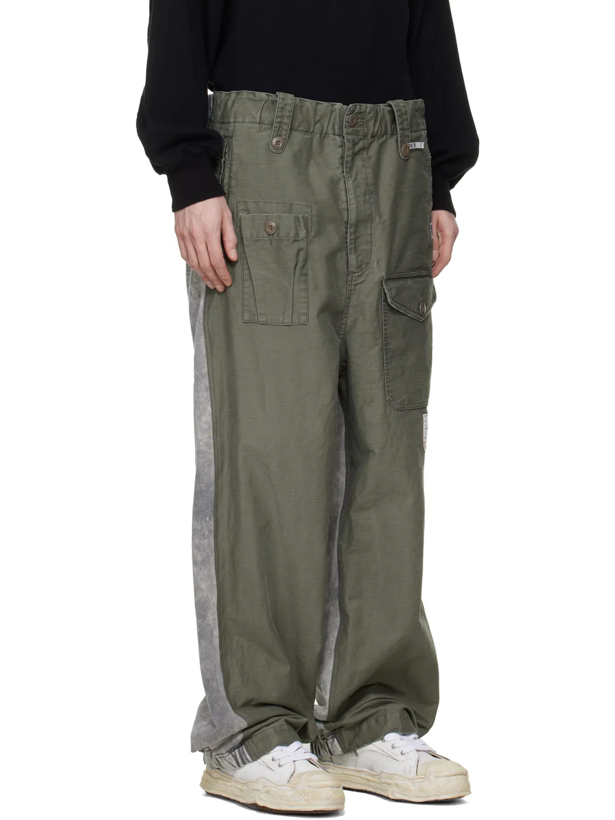Maison MIHARA YASUHIRO カーキ Sweat Pants Combined カーゴパンツ - 画像2