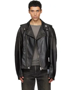 Maison MIHARA YASUHIRO Vest Combined コーティング フェイクレザー ジャケット - サムネイル1