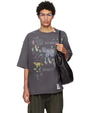 Maison MIHARA YASUHIRO Kids Doodle プリントTシャツ - サムネイル1