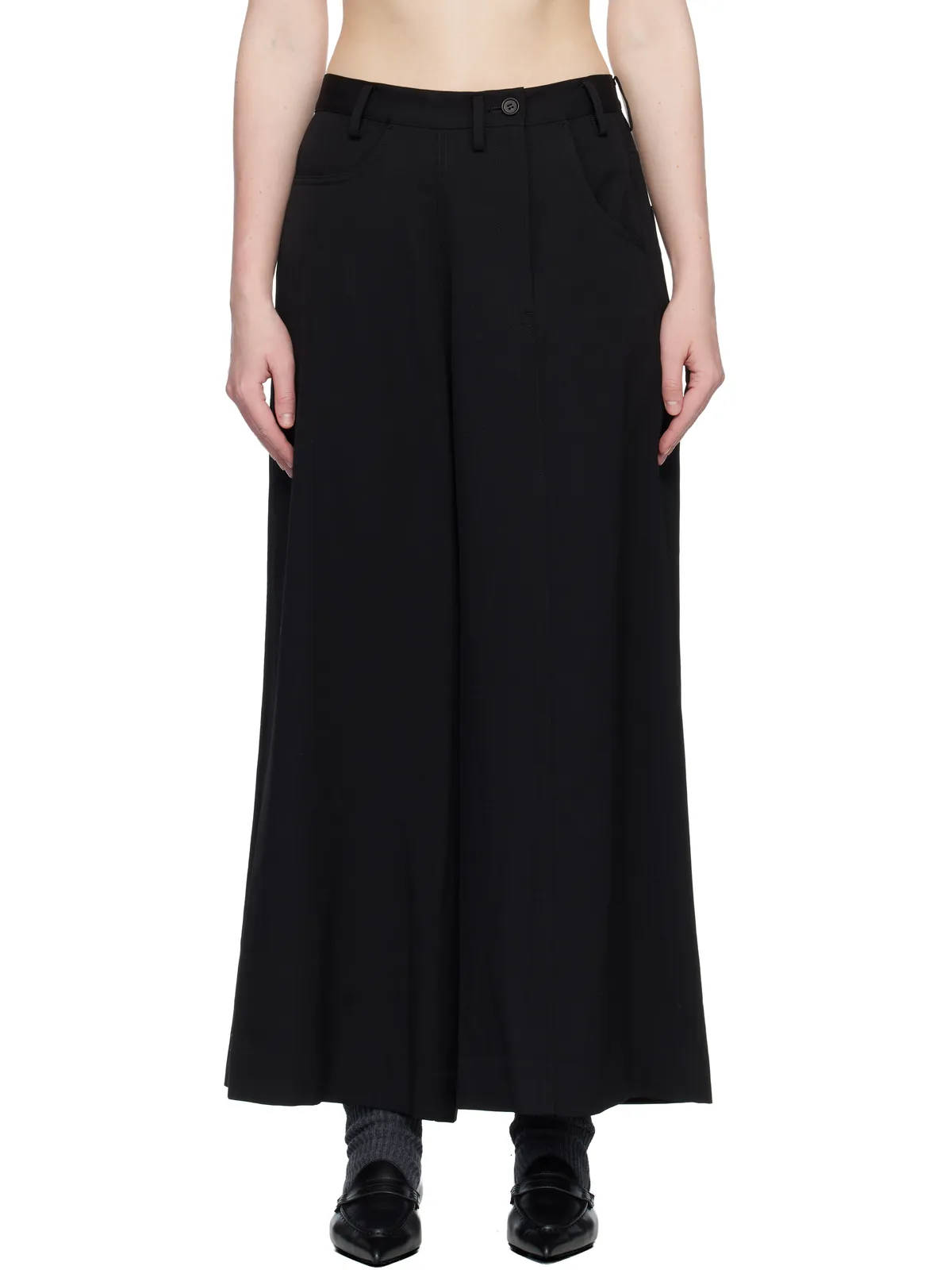 YOHJI YAMAMOTO ギャバジン アシンメトリー バギーパンツ - 画像1