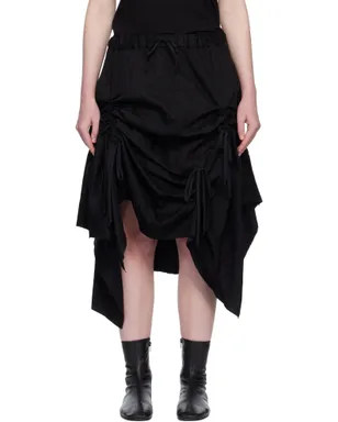 YOHJI YAMAMOTO Gathered デニム ミディアムスカート - サムネイル1