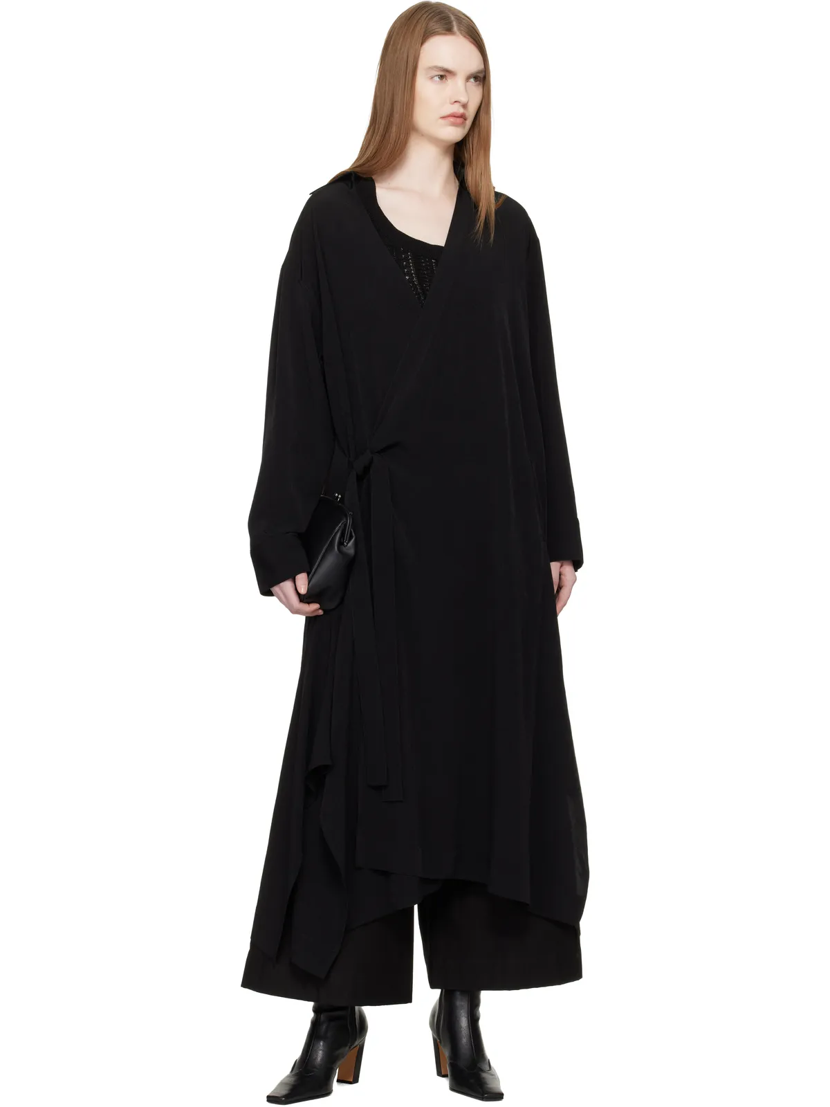 YOHJI YAMAMOTO リラックスフィット シャツ ミディアムワンピース - 画像4