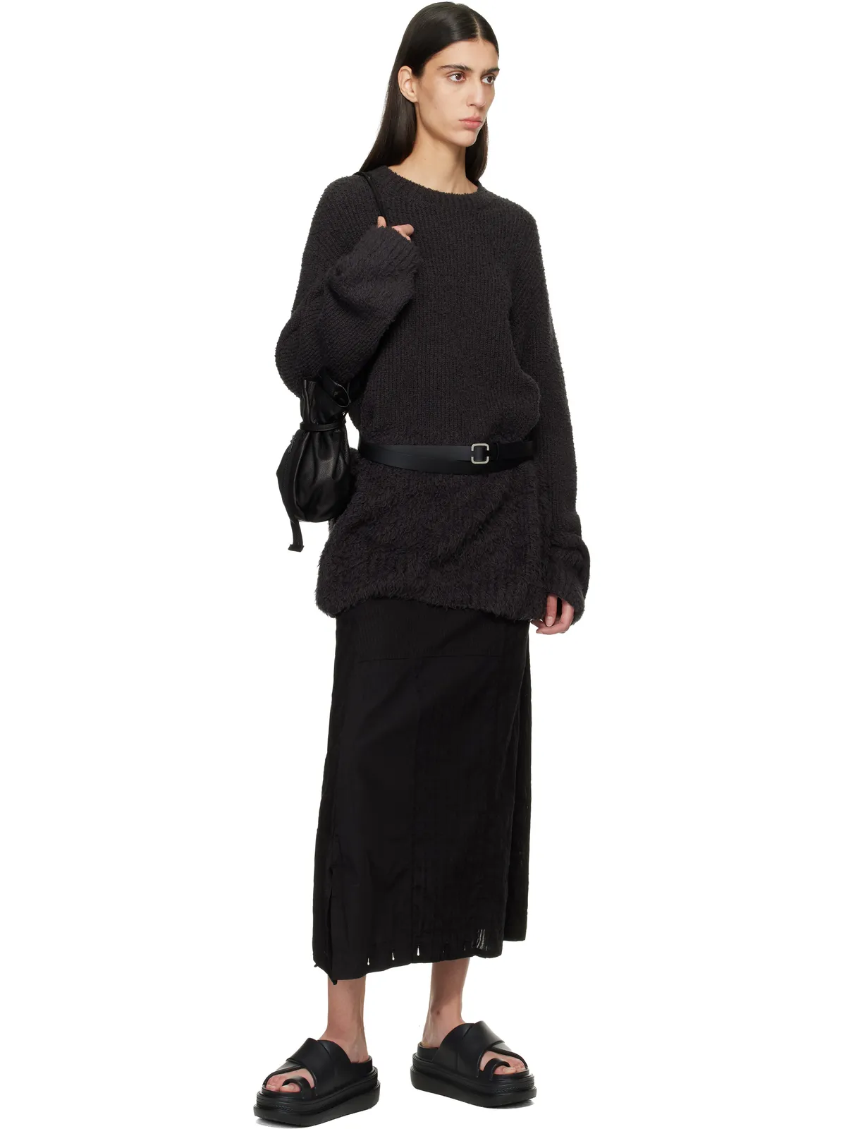 YOHJI YAMAMOTO ソフト オイルレザー ロング ベルト - 画像2