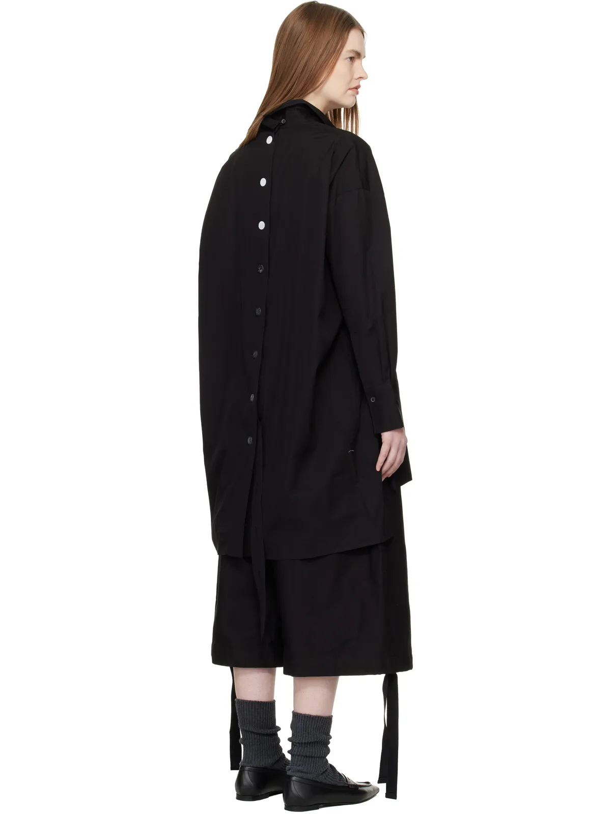 YOHJI YAMAMOTO Broad Button Detail シャツ - 画像3